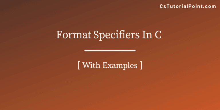 Format Specifiers In C Language | Syntax with Examples