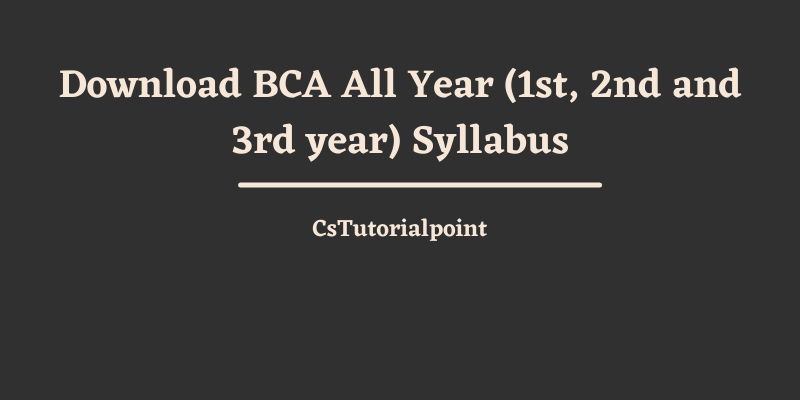 BCA-Syllabus