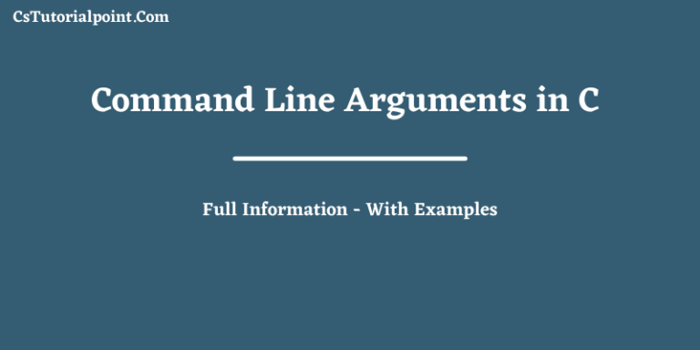 What is Command Line Arguments in C Language