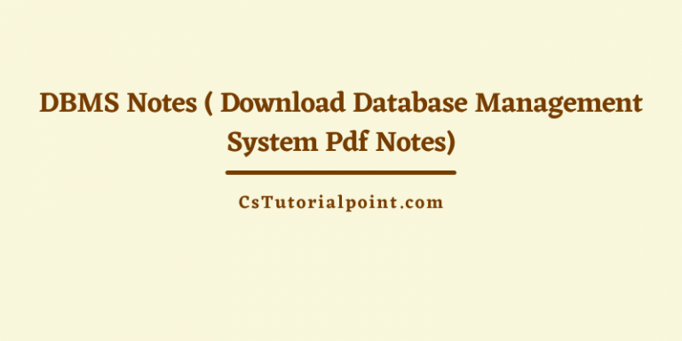 DBMS Handwritten Notes ( Download DBMS Handwritten Pdf Notes)