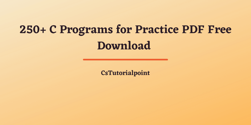 C Programs for Practice