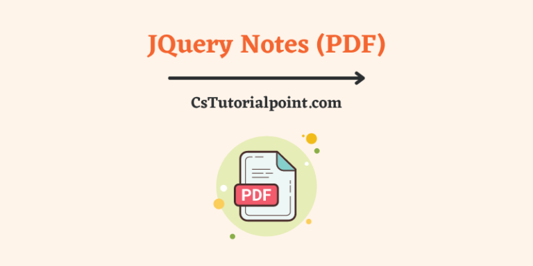 JQuery Notes (Download JQuery Notes PDF)