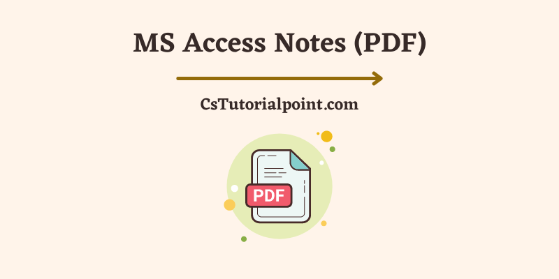 MS Access Notes