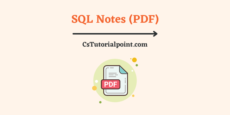 SQL Notes (Download SQL Handwritten Notes PDF)